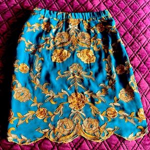 Anthropologie Floral knee length skirt